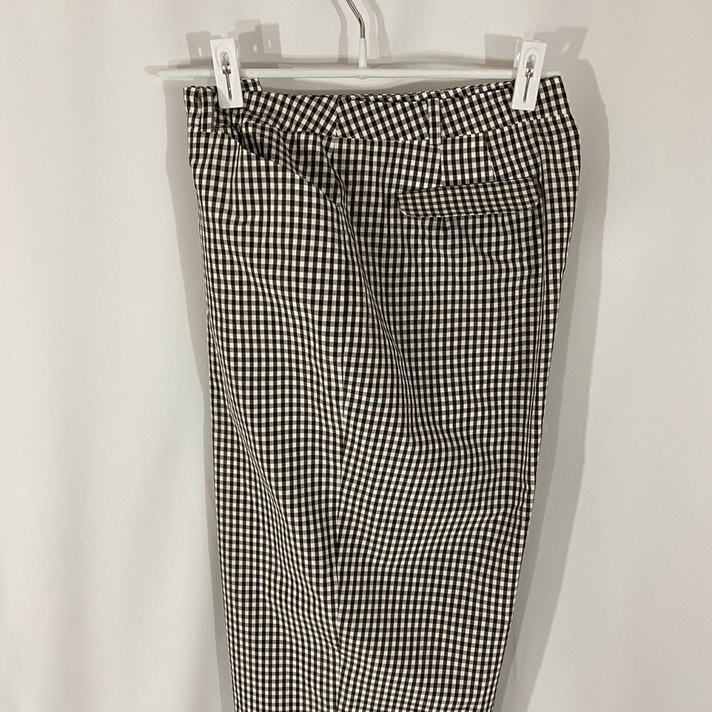 NWT Talbots Brown/White Gingham Ankle Pants
